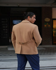 Camel Double-Breasted Overcoats for Men