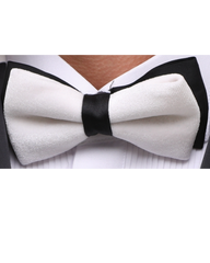 Mens White Colour Pre-tied Bow Tie