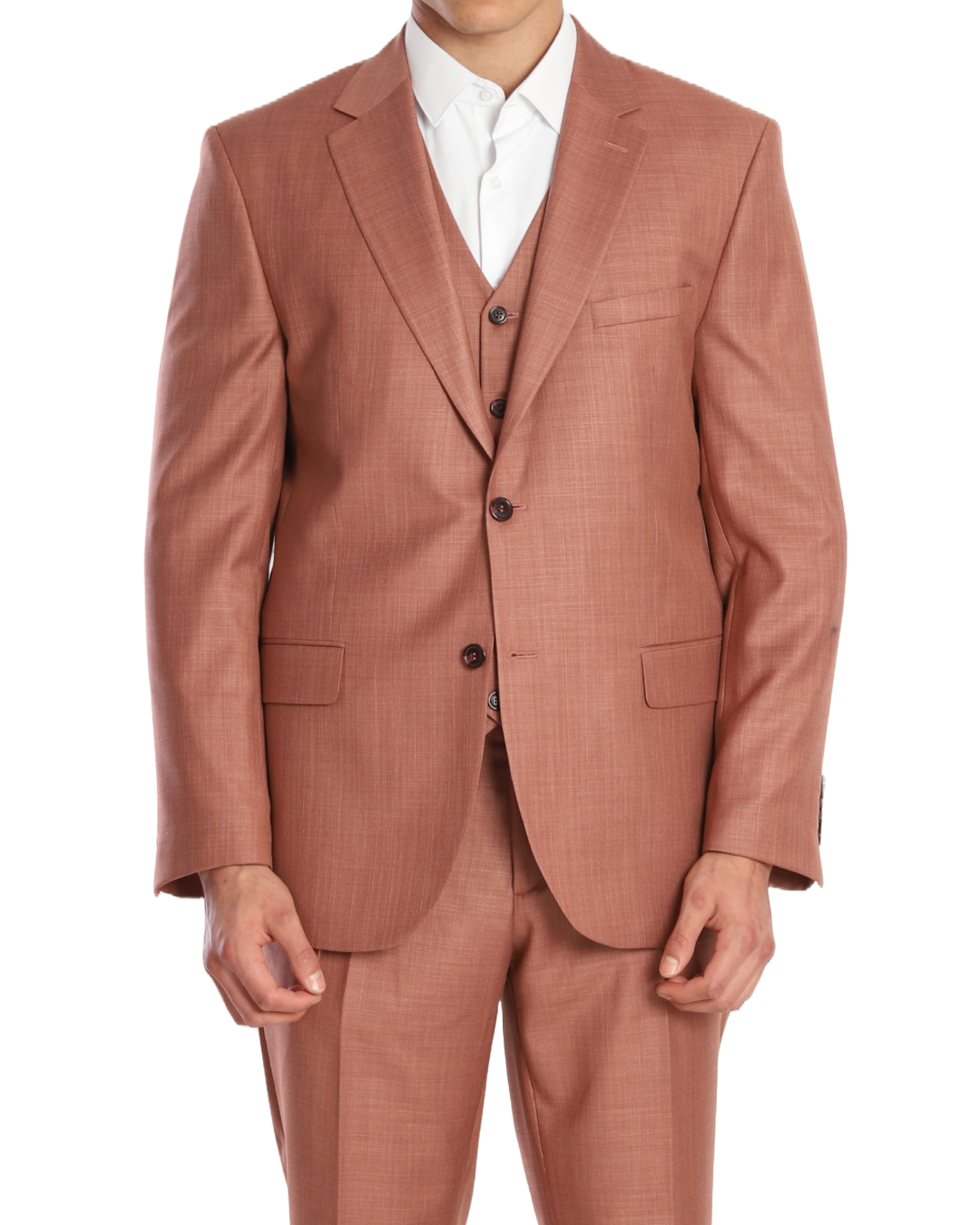ICONIC TERRA - Brick Colour Plain Three Piece Suit