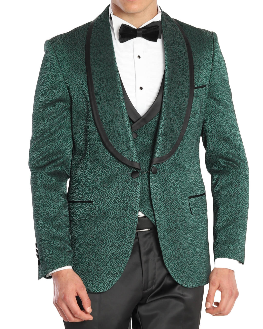MARDINI AURA - Green Jacquard Four Piece Dinner & Wedding Suit