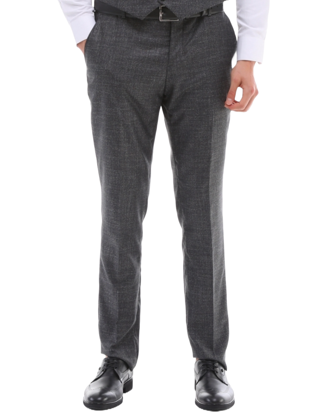 Dark Grey Plain Trouser for Men