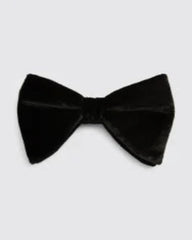 Mens Black Velvet Pre-tied Bow Tie