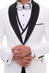 white shawl lapel tuxedo suits for men