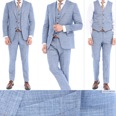Bluer Blinders Linen Icnony - Linen Three Piece Suit