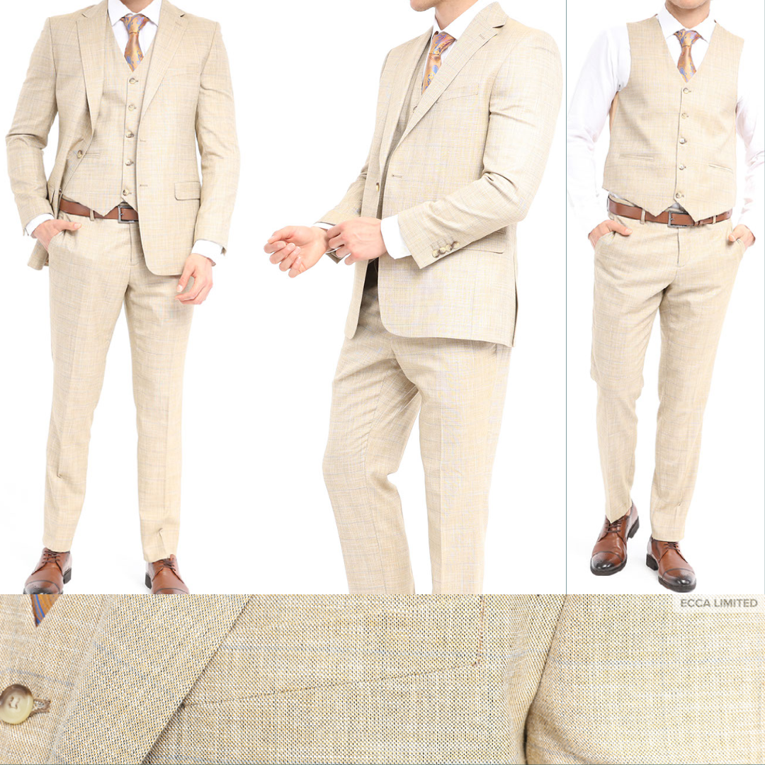 Mustard Blinders Linen Icnony - Linen Three Piece Suit