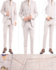 PEACHY LINEN - Light Orange Three Piece Suit