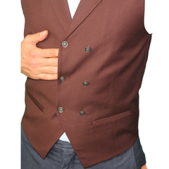 ICONIC BURGUNDY - Burgundy Double Breasted Waistcoat