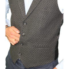 ICONIC BLACK BAKLAVA - Black Single Breasted Waistcoat