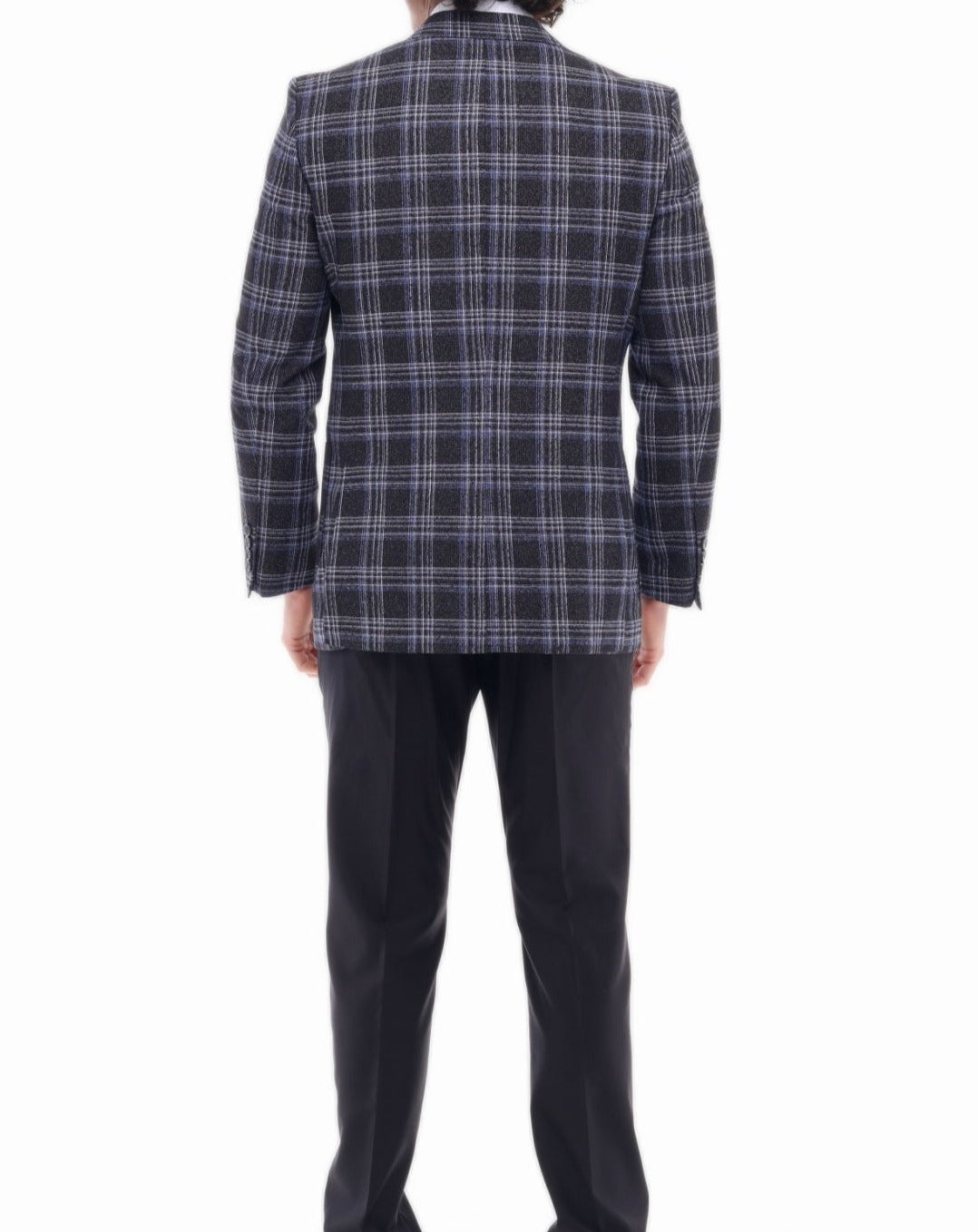 Black & Blue Check Blazer for Men