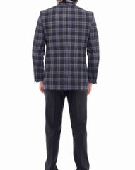 Black & Blue Check Blazer for Men