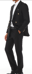 Black Double-Breasted with Gold button Suit for Men