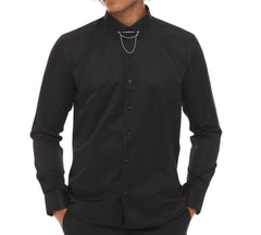 Black Pinned Collar Shirt