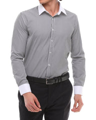 Black Stripe with White Collar Shirt