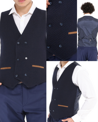 ICONIC NAVY ORME - Navy Double Breasted Waistcoat