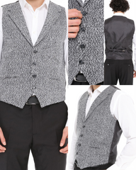 ICONIC GREY TWEED - Grey Single Breasted Waistcoat