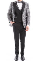 ELEGANCE GREY - Grey Jacquard Four Piece Dinner & Wedding Suit