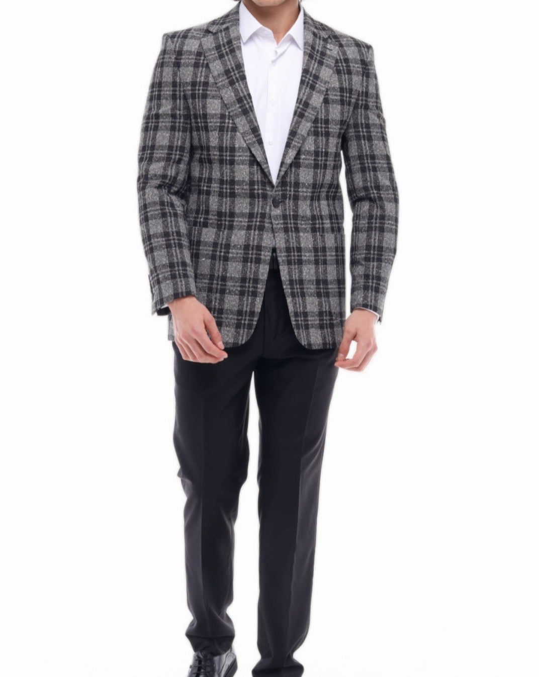 Grey & Black Check Blazer