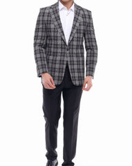 Grey & Black Check Blazer