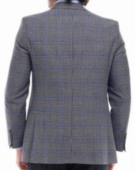 Men's ICONIC GROOMED - Grey & Blue Check Blazer