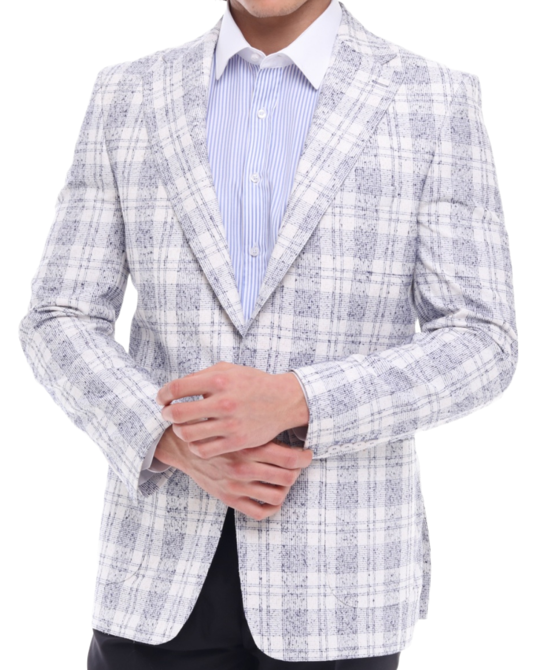 ICONIC PLEASANT - White & Lilac Check Blazer