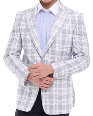 ICONIC PLEASANT - White & Lilac Check Blazer
