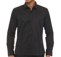 Men's Black Single Cuff Shirt