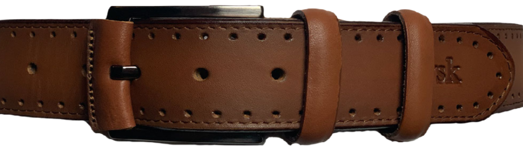 Men's Brown Genuine Leather Handmade Belt