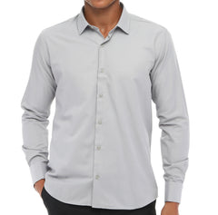 Men's Grey Double Cuff Shirt With Studs