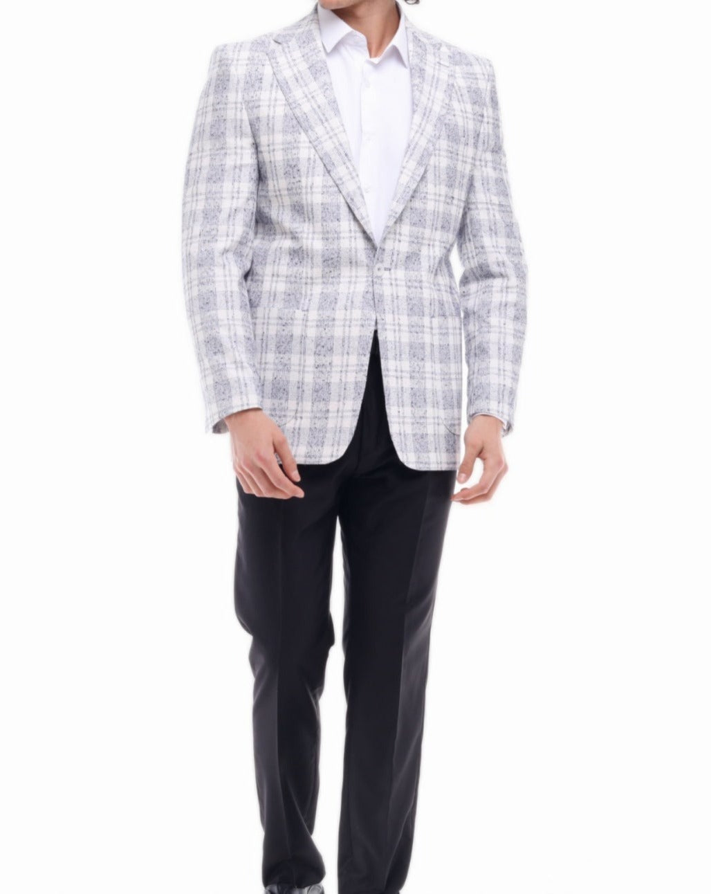 Men's ICONIC PLEASANT - White & Lilac Check Blazer