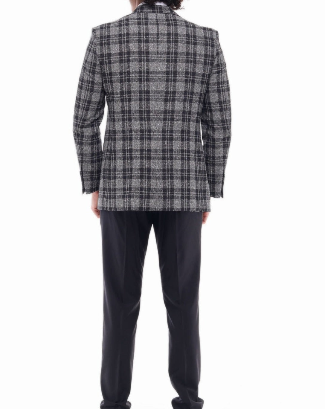 Men's POSHER - Grey & Black Check Blazer