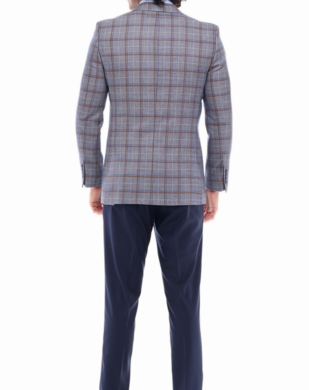 Men's Lilac & Brown & Wine Check Blazer