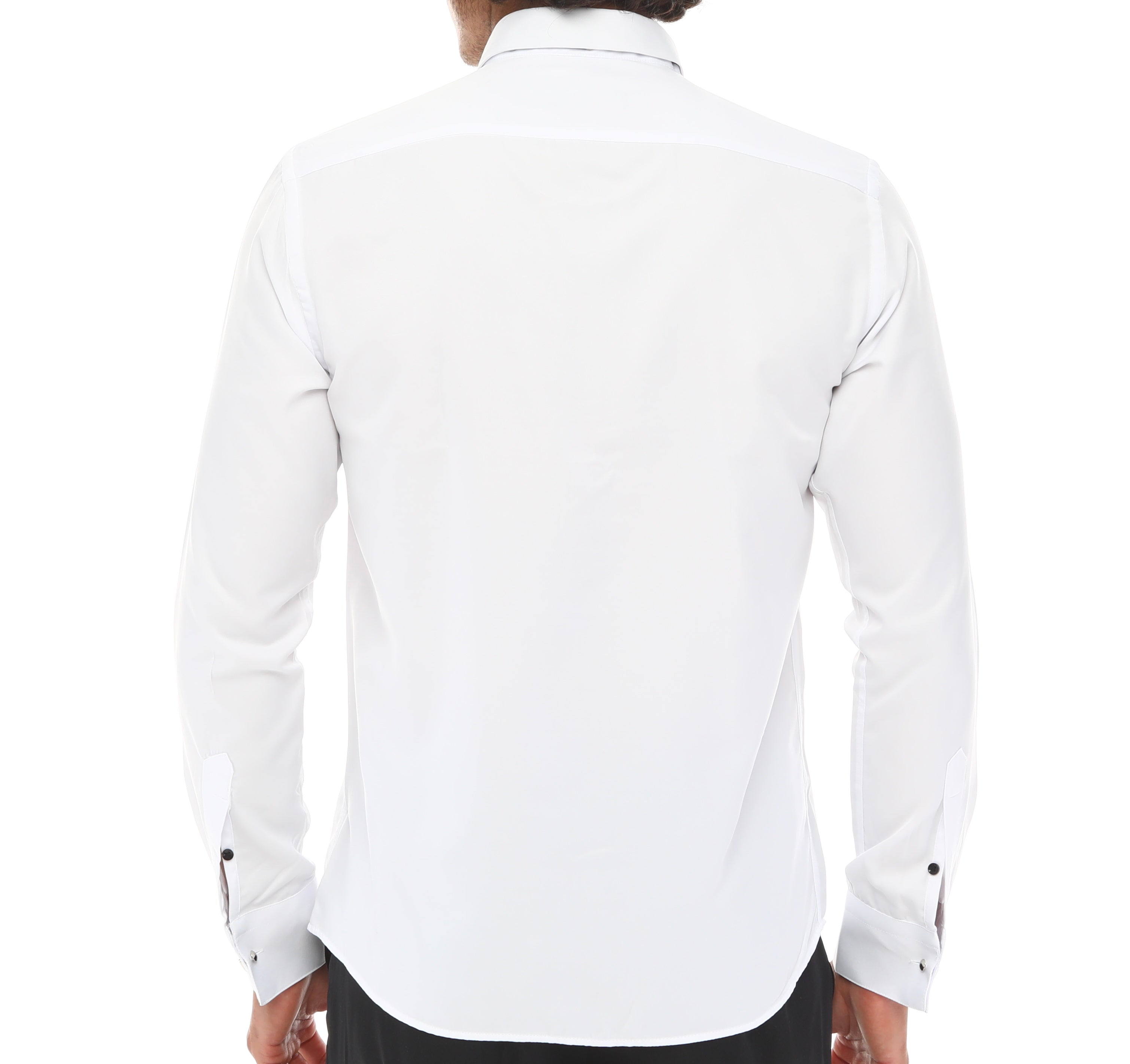 Men's STRIPE Tuxedo - White & Black Tuxedo Shirt With Studs