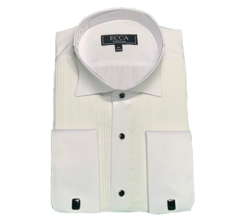 Men's White Tuxedo Shirt With Studs