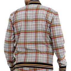 ICONYN GENTLEMAN BOMBER JACKET - Orange and Yellow Check