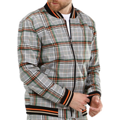 ICONYN GENTLEMAN BOMBER JACKET - Green and Orange Check