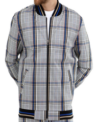 ICONYN GENTLEMAN BOMBER JACKET - Blue and Yellow Check