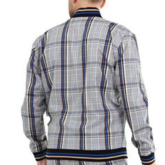ICONYN GENTLEMAN BOMBER JACKET - Blue and Yellow Check