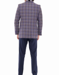 ICONIC SUMPTUOUS - Purple & Blue Check Blazer