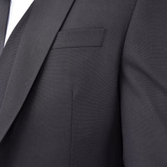 Black Plain Three Piece Suit, A timeless a plain black three piece suits that can be styled up for special events or styled down for the office. The matching quality a plain black waistcoat and trousers are paired with a plain black suit jacket. You’ll love the patterned lining panels on this suit, especially the one in the jacket’s breast pocket which doubles up as a pocket square. Master Tailored Fit 3 Piece Suits