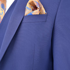 Royal Blue Plain Three Piece Suit, A timeless a plain royal blue three piece suits that can be styled up for special events or styled down for the office. The matching quality a plain royal blue waistcoat and trousers are paired with a plain royal blue suit jacket. You’ll love the patterned lining panels on this suit, especially the one in the jacket’s breast pocket which doubles up as a pocket square. Master Tailored Fit 3 Piece Suit
