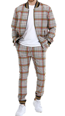 Orange and Yellow Check tracksuits by designer