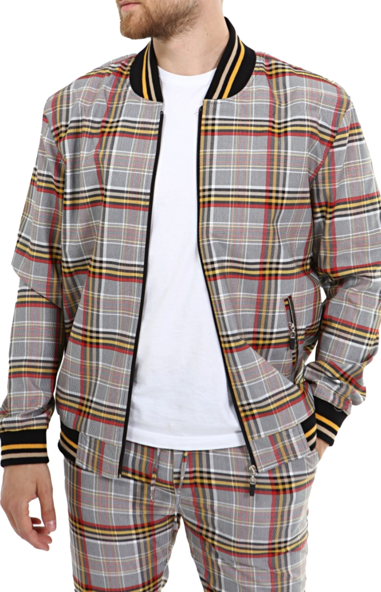Orange and Yellow Check tracksuits for men