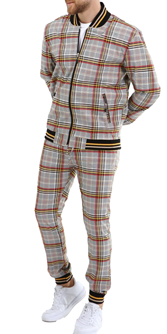 Orange and Yellow Check tracksuits for men UK London
