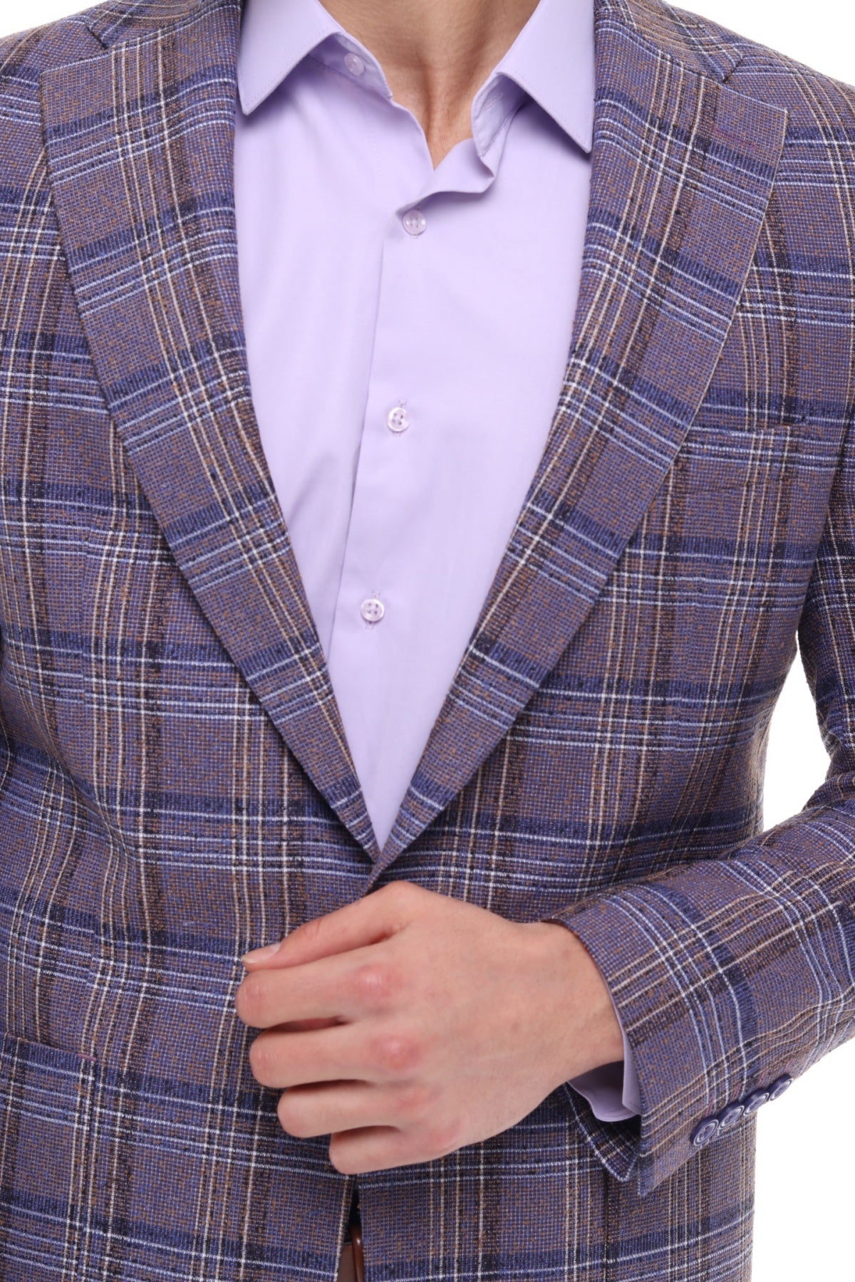 Purple & Blue Check Blazer for Men
