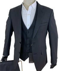 Black Striped Three Piece Suit