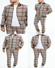 Red and Yellow Check tracksuits for men