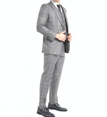 ICONYN BRAVEN -  Brown Check Three Piece Suit