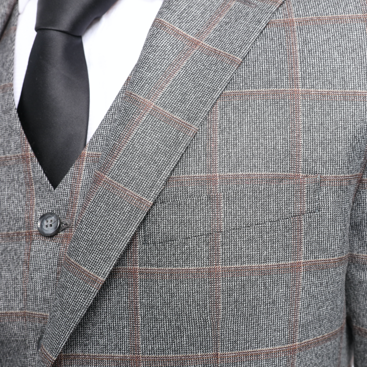 ICONYN BRAVEN -  Brown Check Three Piece Suit