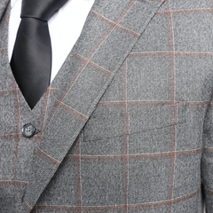 ICONYN BRAVEN -  Brown Check Three Piece Suit