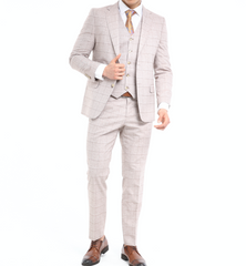 PEACHY LINEN - Light Orange Three Piece Suit